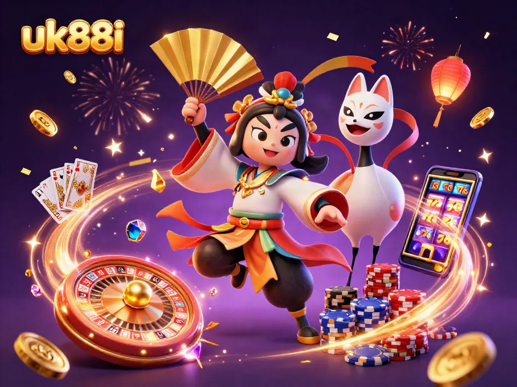 Experience excitement with uk88i as the kabuki warrior and kitsune mask bring vibrant casino energy.