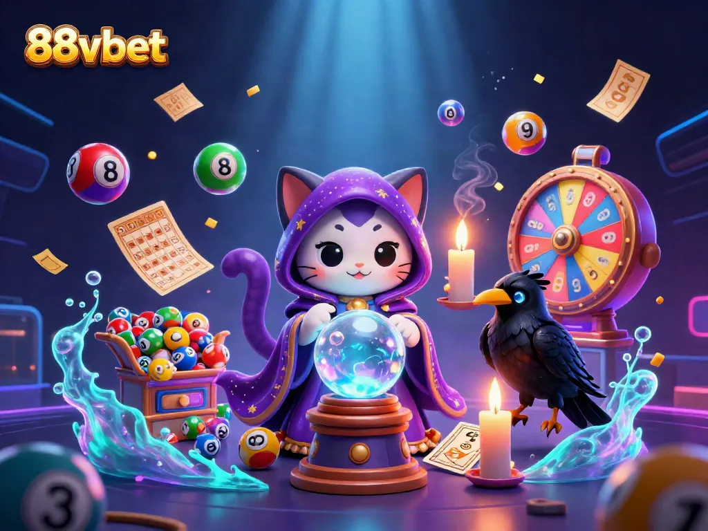 Experience the excitement of 88vbet with vibrant elements of fortune and chance in this mystical 3D scene.