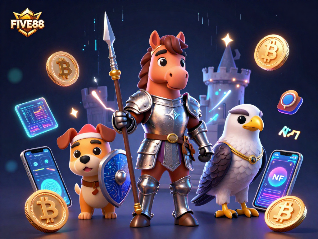 Engage with the thrilling experience at FIVE88 Casino featuring dynamic medieval fantasy characters.