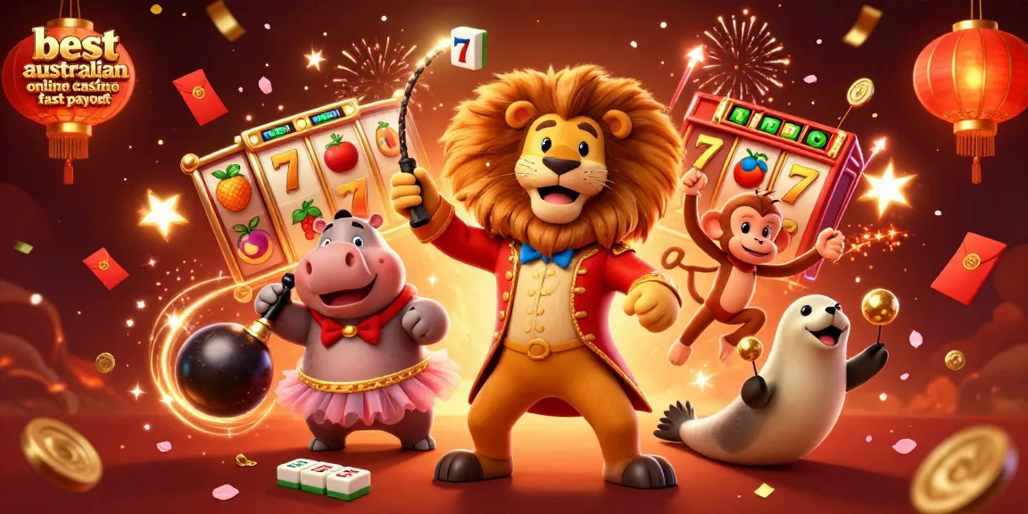Experience the excitement of the best australian online casino fast payout with vibrant casino elements and characters.