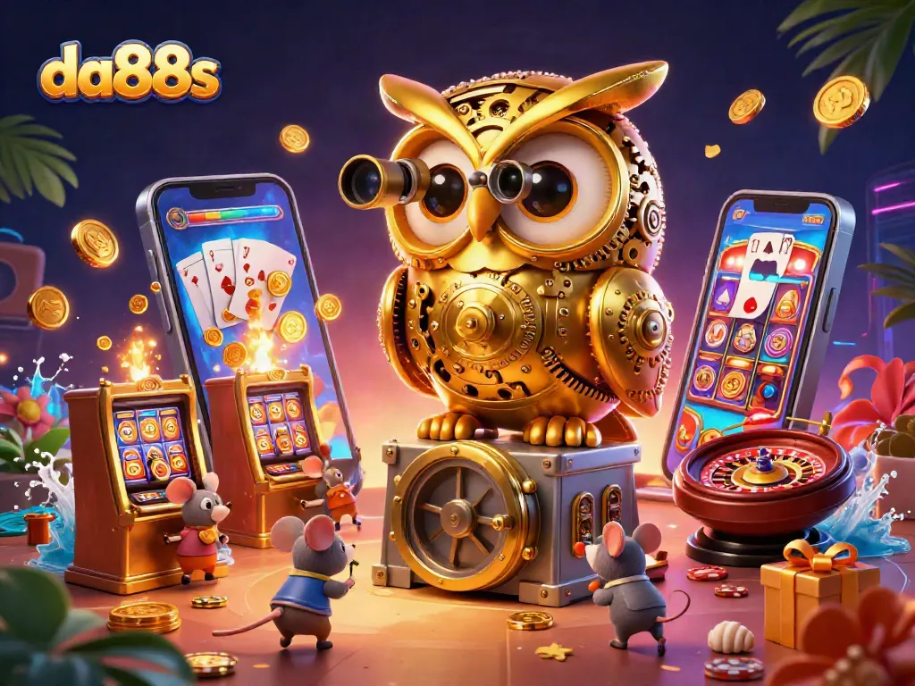 Experience the thrill of da88s with vibrant games and gold coins in a captivating casino scene.