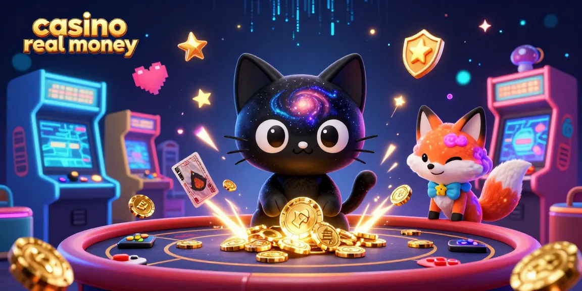 Engaging scene showcasing casino real money action with a cosmic theme, vibrant characters, and gaming elements.